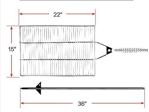 Miniatura 2 de Estaca y parrilla, parrilla de campamento, equipo de cocina a fuego abierto, accesorios para fogatas, rejilla de parrilla de fogata, 15 x 22