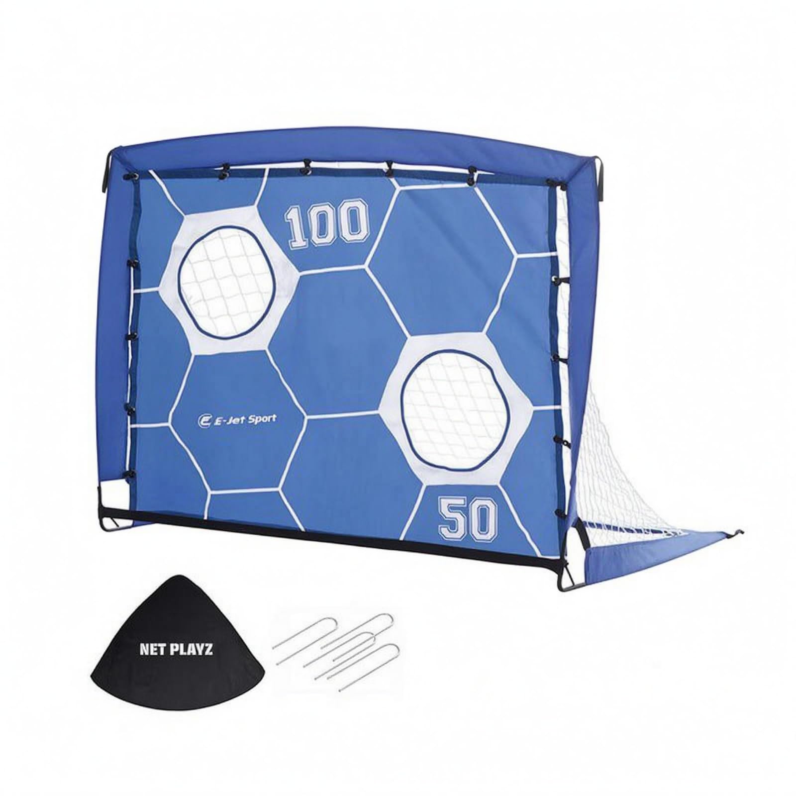 Hexagon Pattern Two-Use Training Goal Printed Numbers Foldable Training Goal Ground Stakes Sports Equipment Blue, Dual-use Soccer Goal-image-28