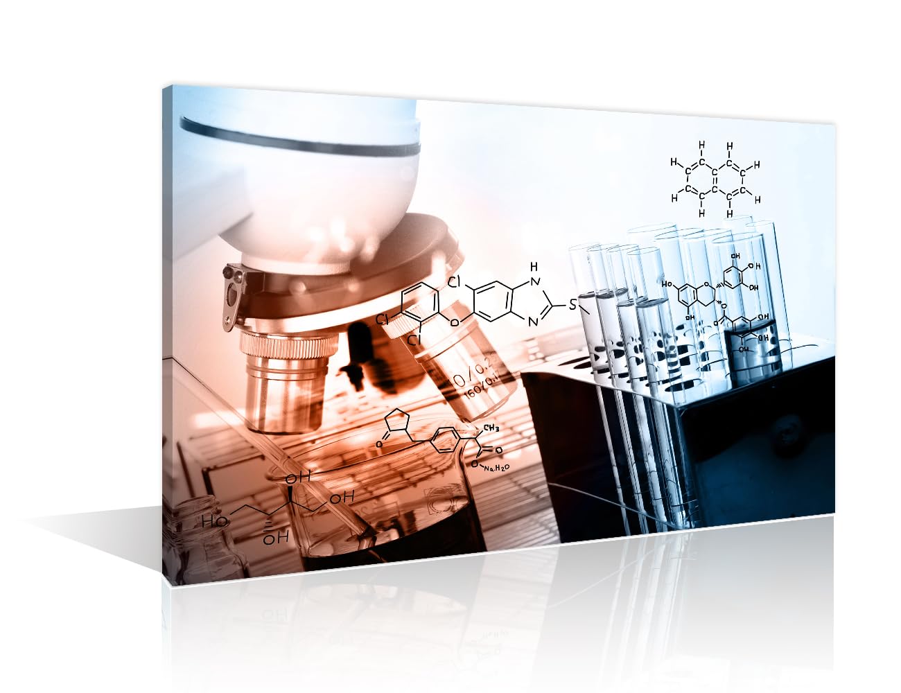 TUMOVO 1 Pieces Wall Decor Microscope Medical Medical Examination Poster Canvas Paintings for Bedroom, Bathroom, Office. Young Scientist Print on Canvas Framed Ready to Hang (16" Wx24 H)