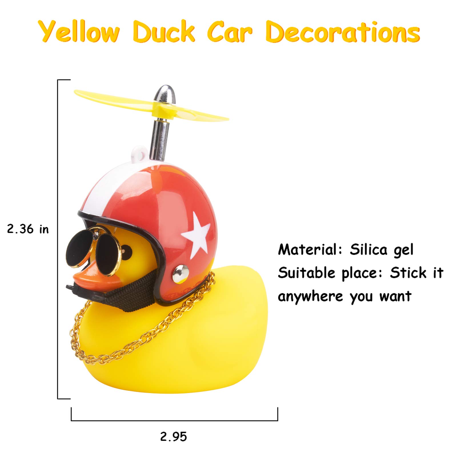 2 Anatre Di Gomma Per Cruscotto Auto - Decorazioni Divertenti Con Elmo Ed Elica Girevole - Foto 9