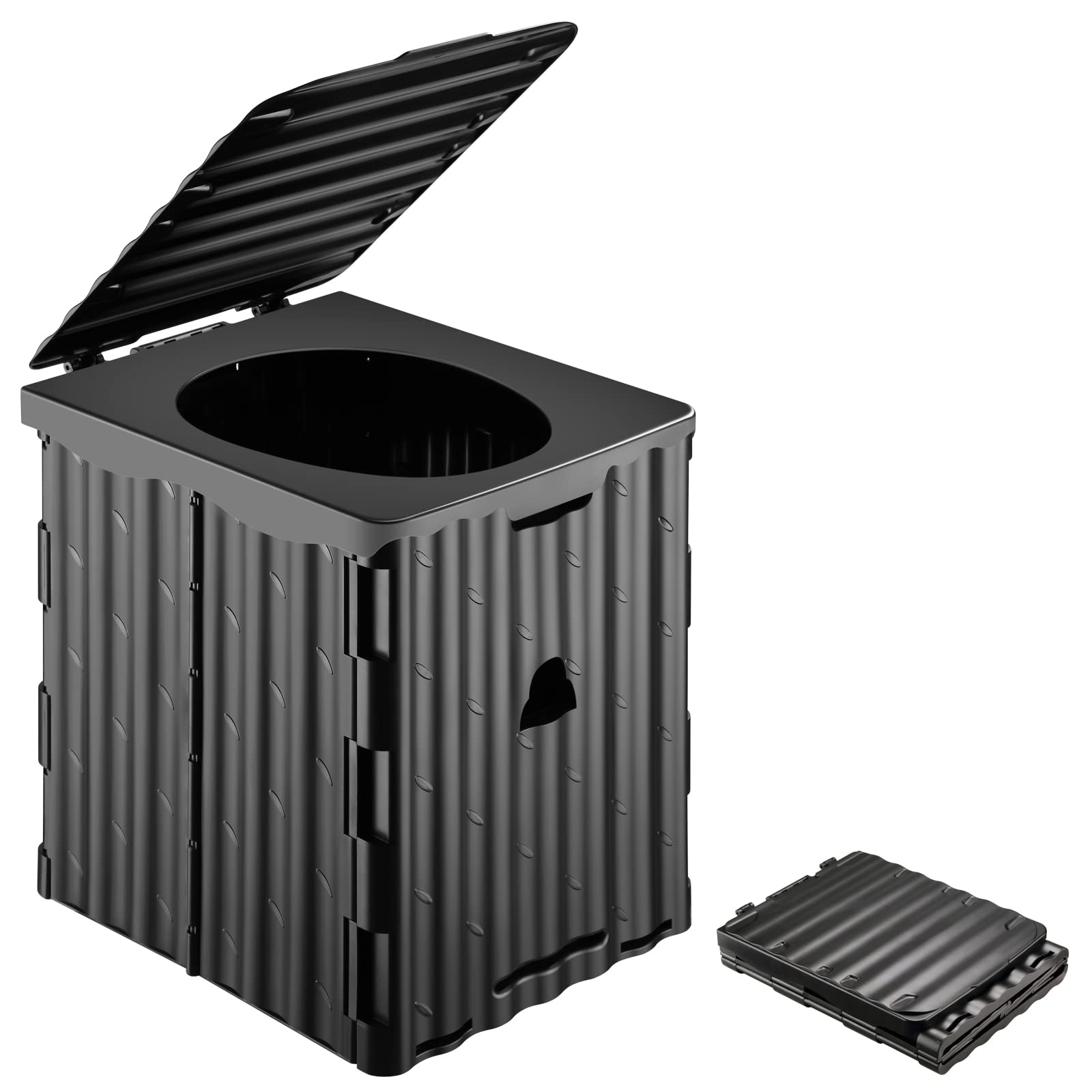 TRIPTIPS XL Portable Toilet for Camping 14.7"H Travel Toilet Compact Camping Toilet Portable Potty for Adults, Foldable Camp Toilet, Collapsible Portable Toilet for Car/Boat/Hiking/Beach