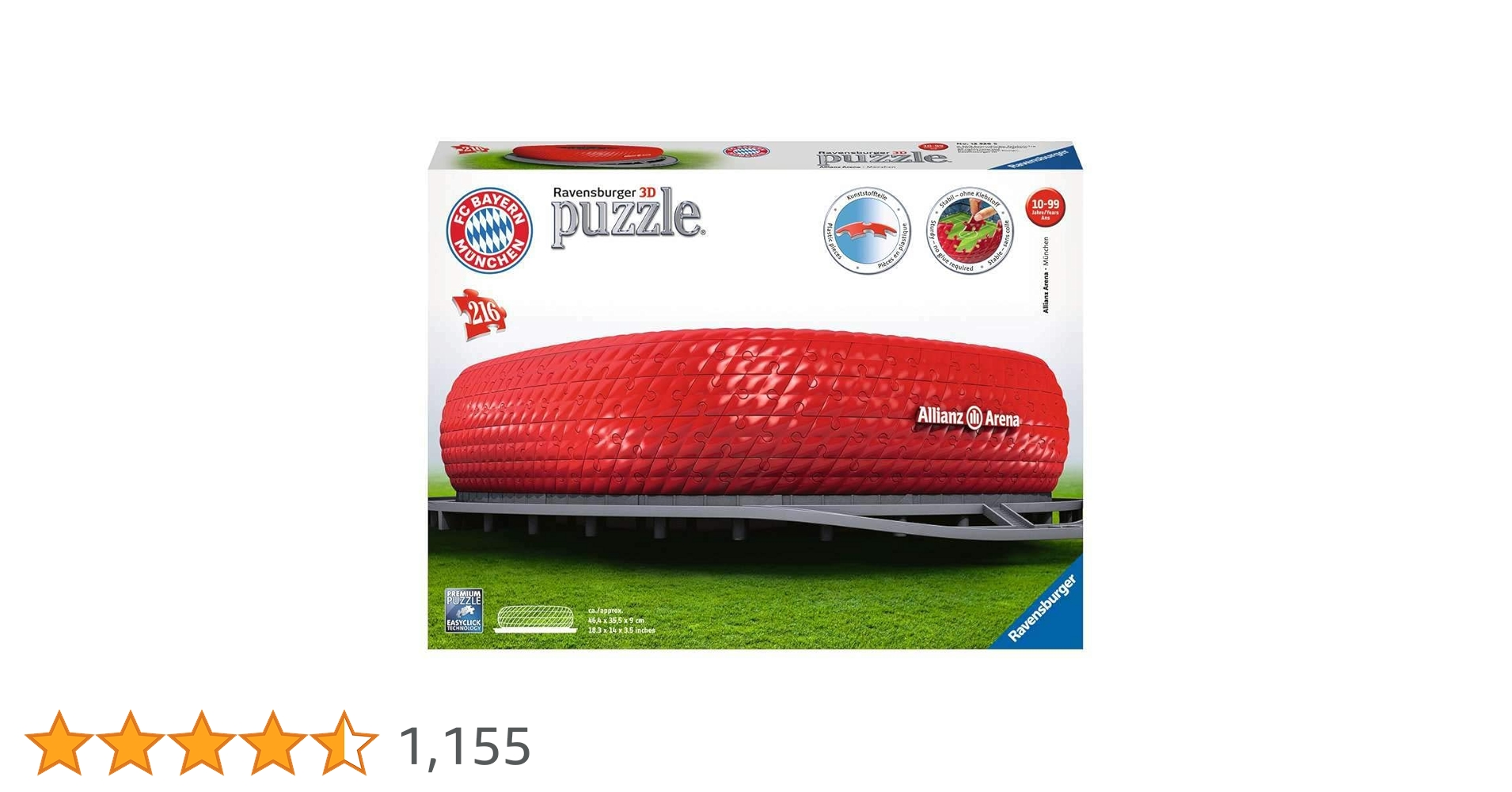 Ravensburger 3D Puzzle Allianz Arena 12526 Bayern Munich Fan