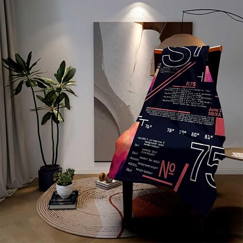 Miniatura 3 de Throw Blankets Retro Poster Letters Design Mantas Personalizadas Party Decor 55inch X 70inch