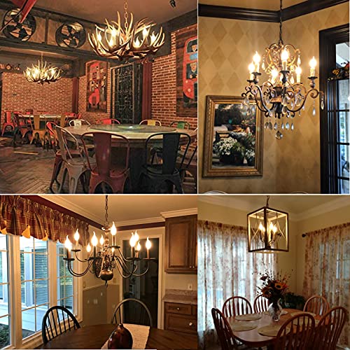 Beonllay Led Candelabra Bulb 25W Equivalent 3000K Soft White Flame Tip Frosted Glass 2W Led Filament Bulb E12 Base Decoration E12 Led Bulb Dimmable 12 Pack #TOP5