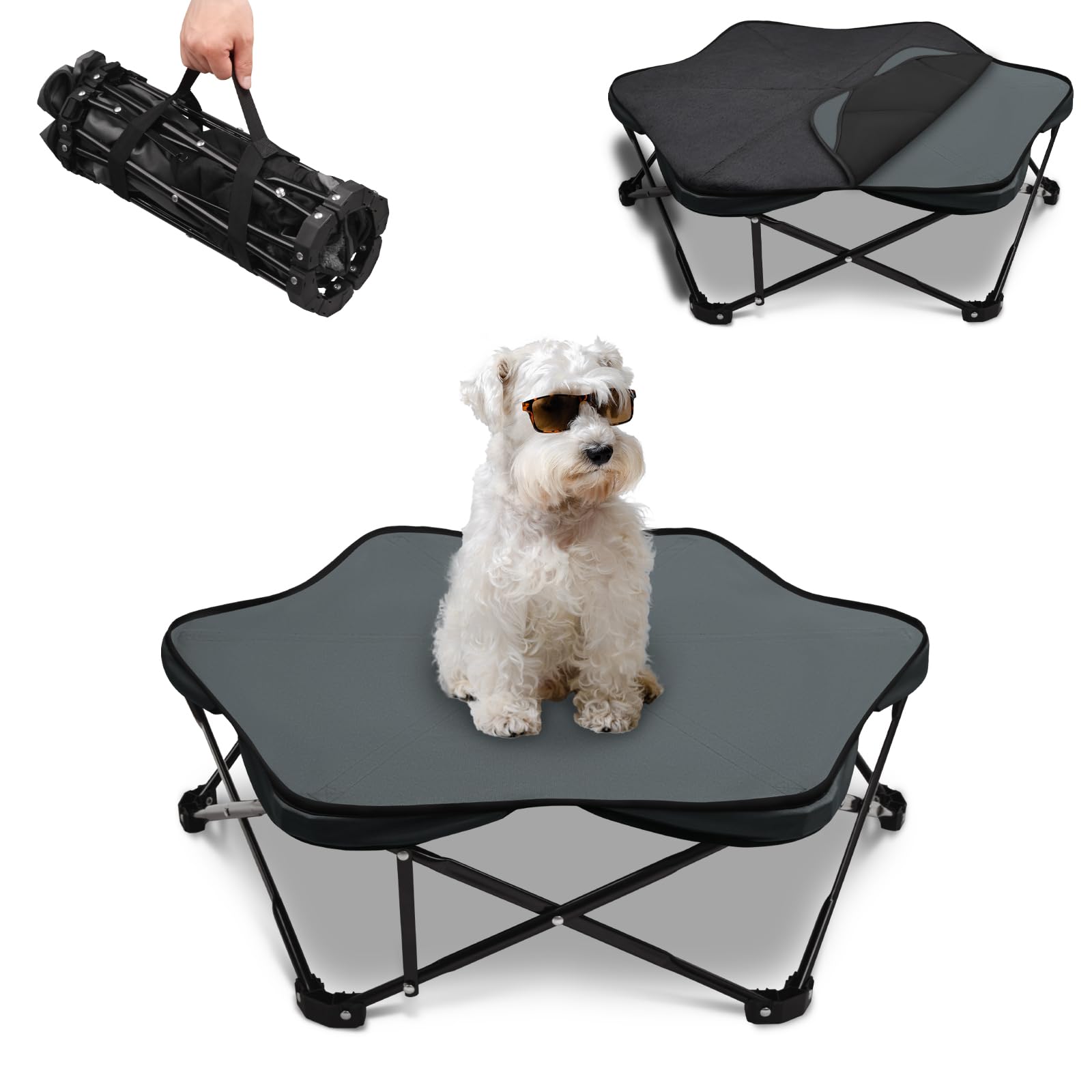 Nockovi Sechseckiges erhhtes Hundebett, faltbar, erhhter Rahmen mit  abnehmbarem Kissen, tragbar, wasserdicht, fr kleine Hunde, fr drinnen und  drauen, Camping, Reisen : Amazon.de: Haustier