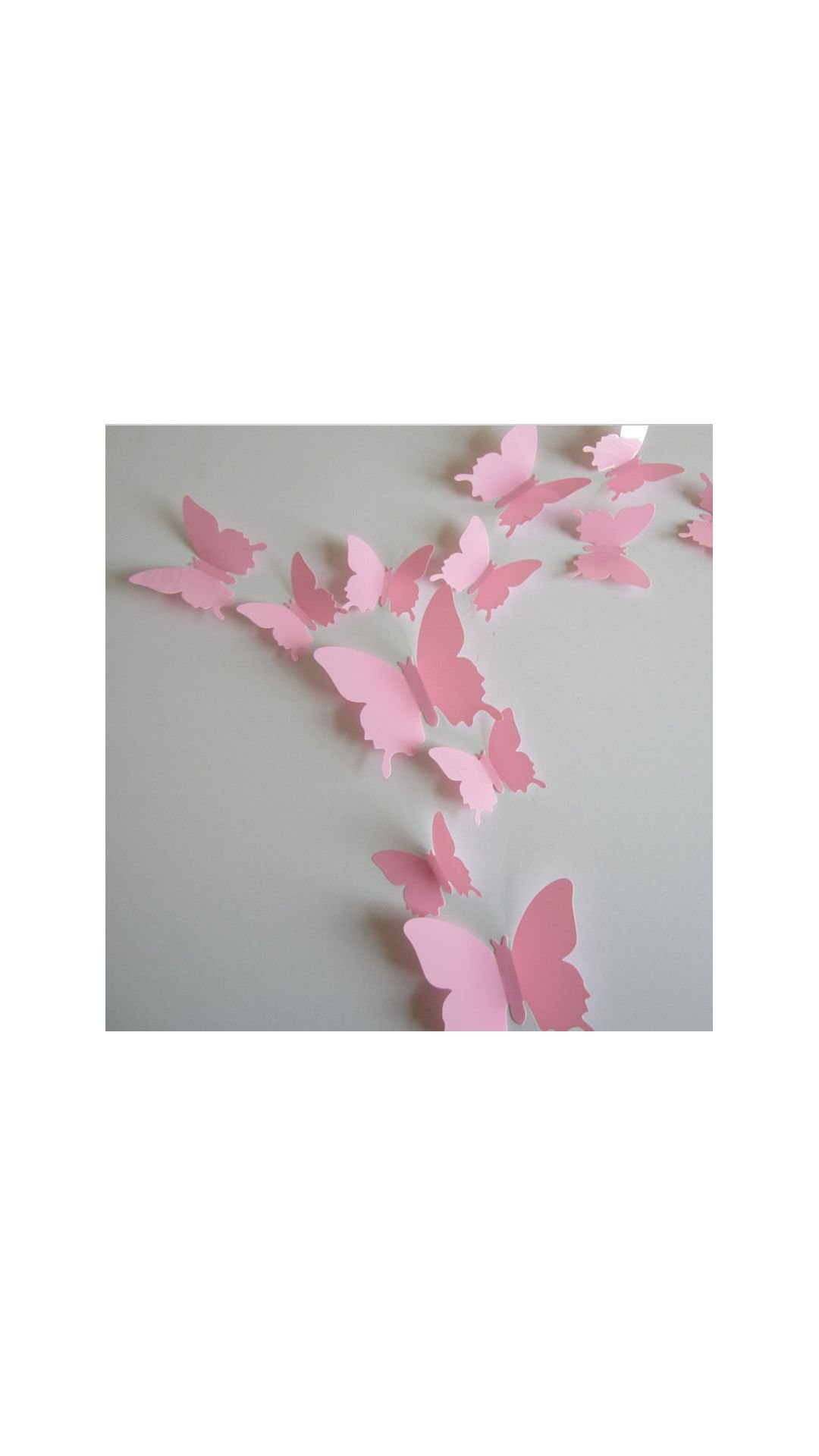 Indian Royals 3D Butterflies' Wall Sticker 1 Combo of 12 Piece (PVC Vinyl, 13 cm x 15 cm, 3D Stickers) (Pink) (Light Pink) 1
