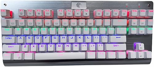 Granvela OUTEMU - Teclado mecánico con interruptores marrones, Z-77 de 87 teclas sin llave  Retroiluminación LED arcoíris  NKRO (rollo de tecla)