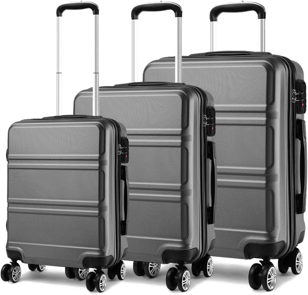 Kono 3 Piece Luggage Sets Lightweight with Spinner Wheels