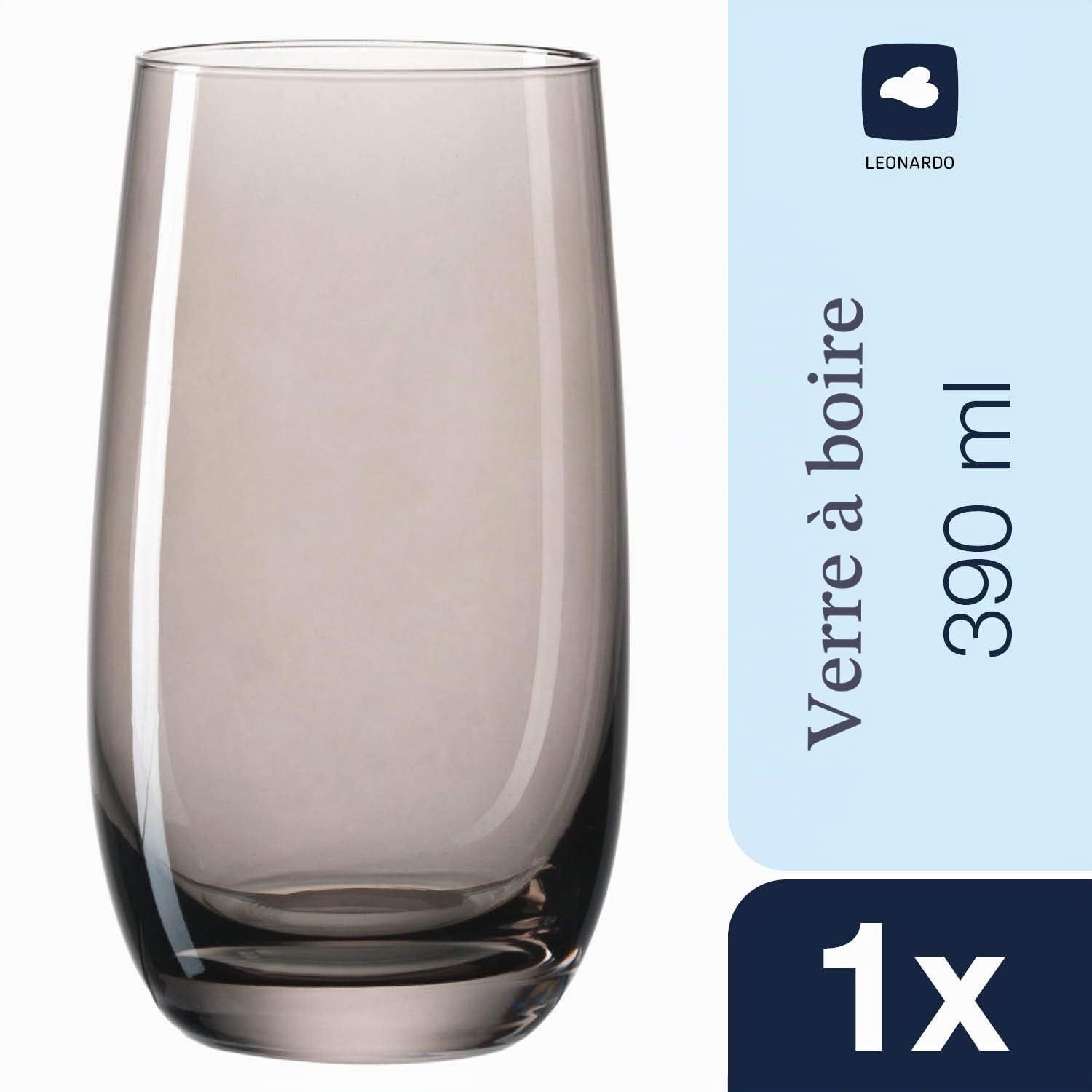 Leonardo Sora Lot de 6 Grands Verres à Eau lavables au Lave-Vaisselle Plusieurs Couleurs, Verre, Bunt 2, Grand modèle