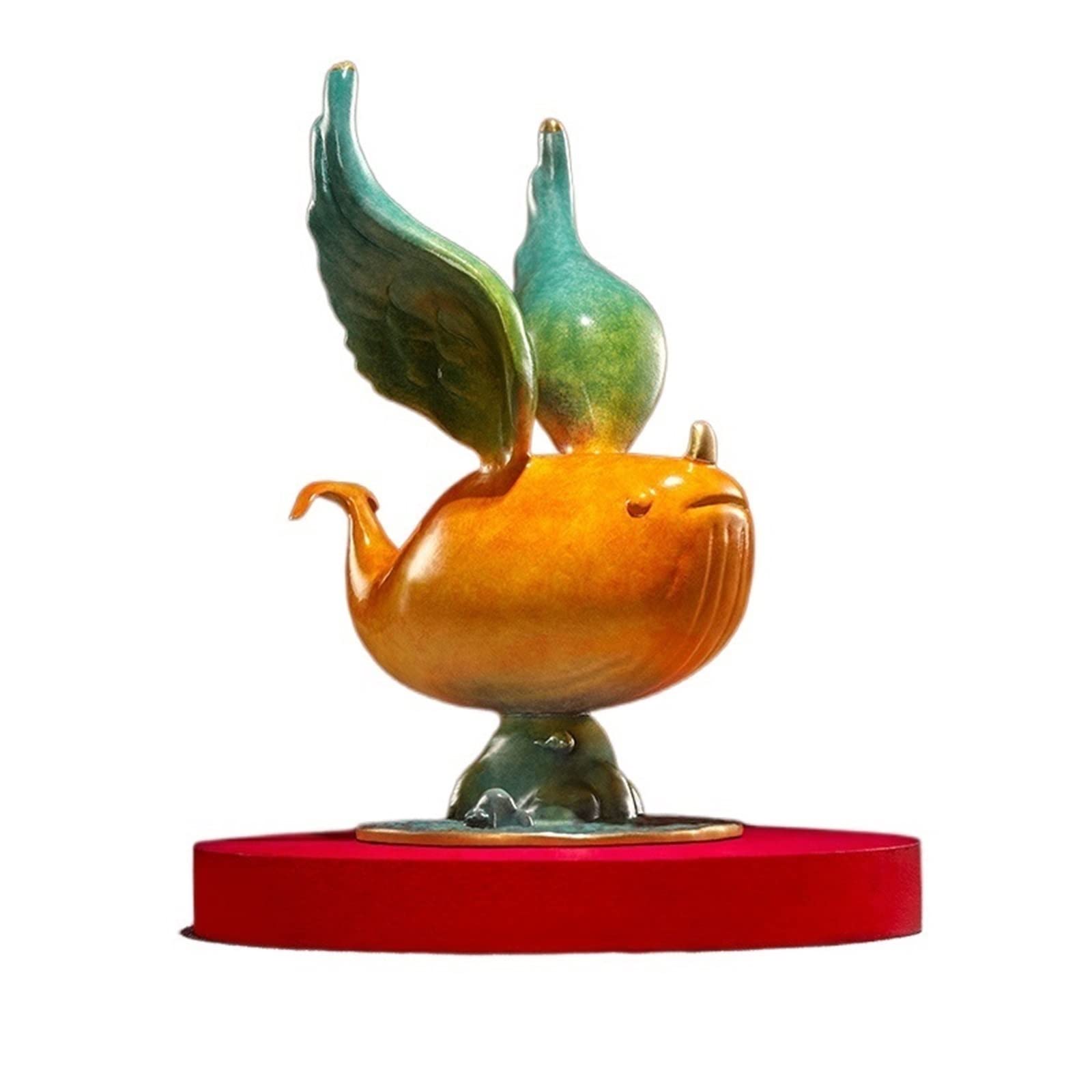 hongchenke34 Copper statue Full Copper Kunpeng Entrance Ornament Office Living Room Housewarming Grand Prosperity Whale Crafts