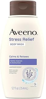 Aveeno Stress Relief Body Wash with Nourishing Oat & Lavender Scent for Sensitive Skin, Gently Cleanses & Helps You Feel Calm & Relaxed in the Shower