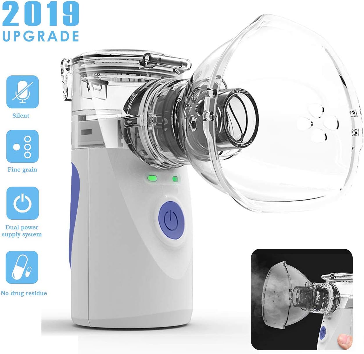 WOASTER Portable Mini Vaporizers Nebulizer Machine Cool Mist Inhaler Kits Handheld Travel Steam Compressor Humidifier for Adults & Kids Home Daily Use