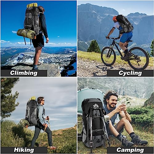 Image of Night Cat Hiking Backpacks 70L Camping Backpacking Packs for Men Women Lightweight Outdoor for Mountaineering Traveling, No Internal Frame