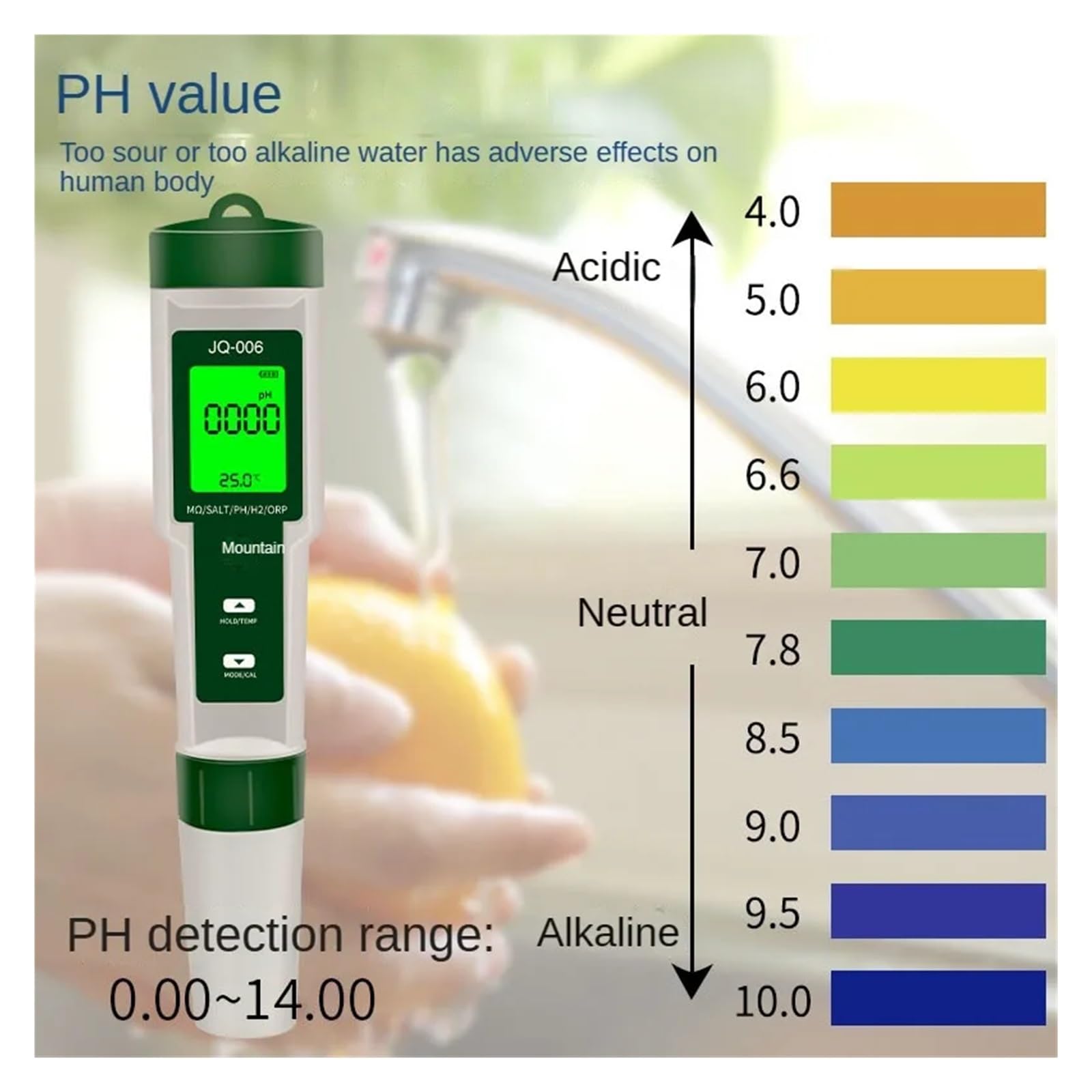 Zestaw do badania wody, 10 w 1 Monitor ści wody PH/EC/TDS/ORP/H2/Żyzność/Zasolenie/SG/Rezystywność/Temp Wielofunkcyjny tester do akwariów i basenów