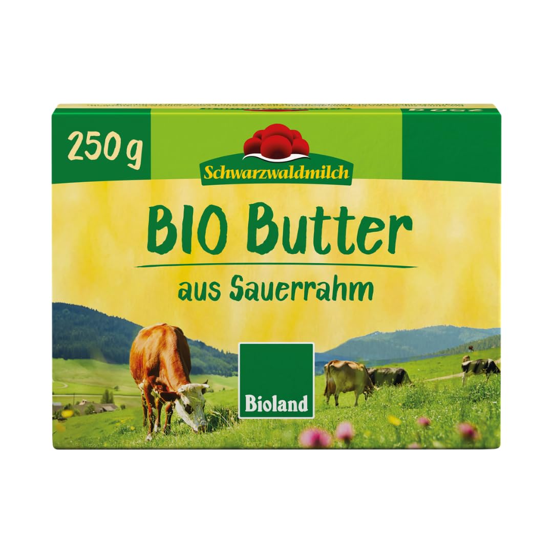 Schwarzwaldmilch - Bioland Sauerrahmbutter 4 x 250 g Pack- Bio-Butter aus dem Schwarzwald, frisch & cremig