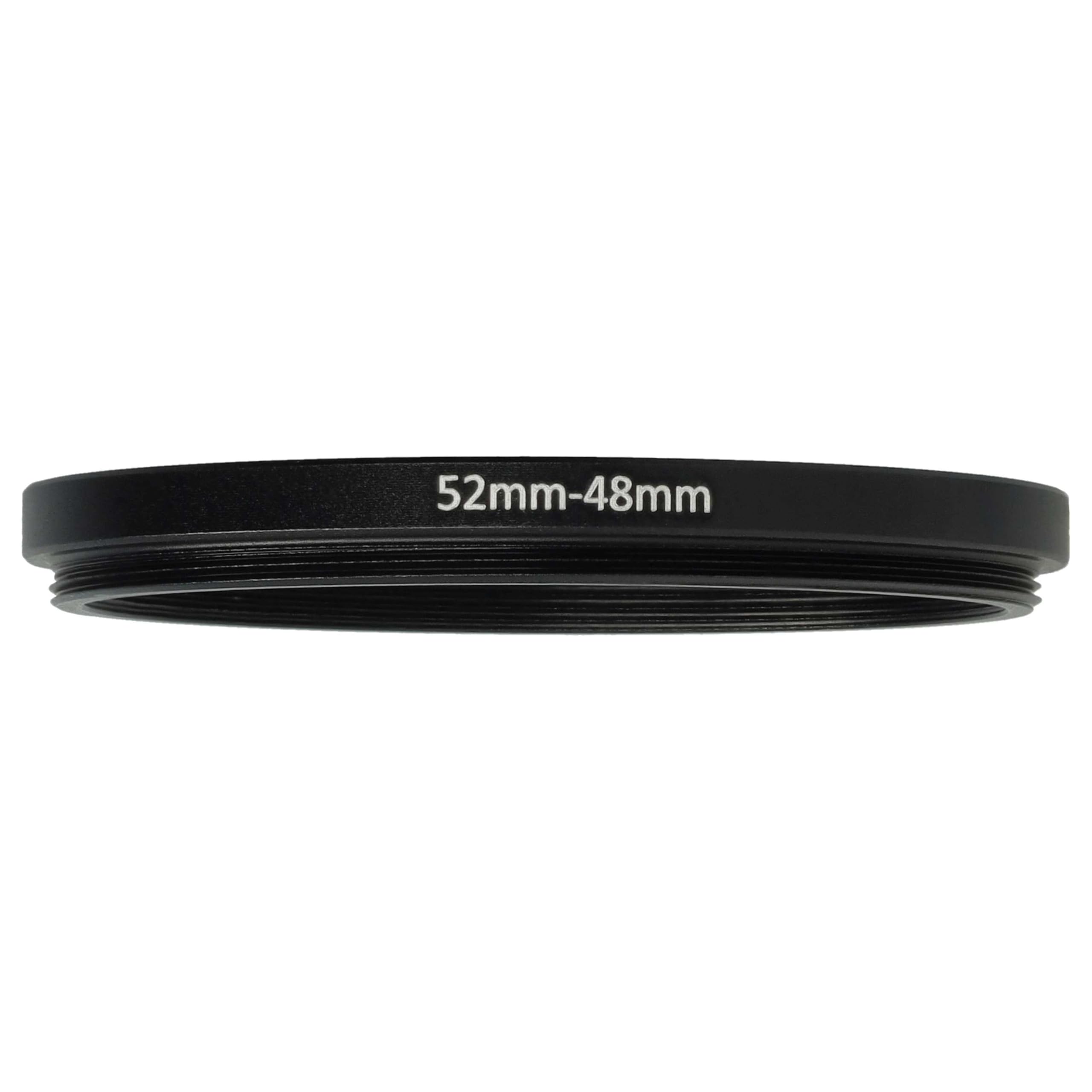 vhbw Bague d'adaptation de Filtre Step-Down de 52 mm vers 48 mm pour Objectif d'appareil Photo - Réducteur, métal, Noir