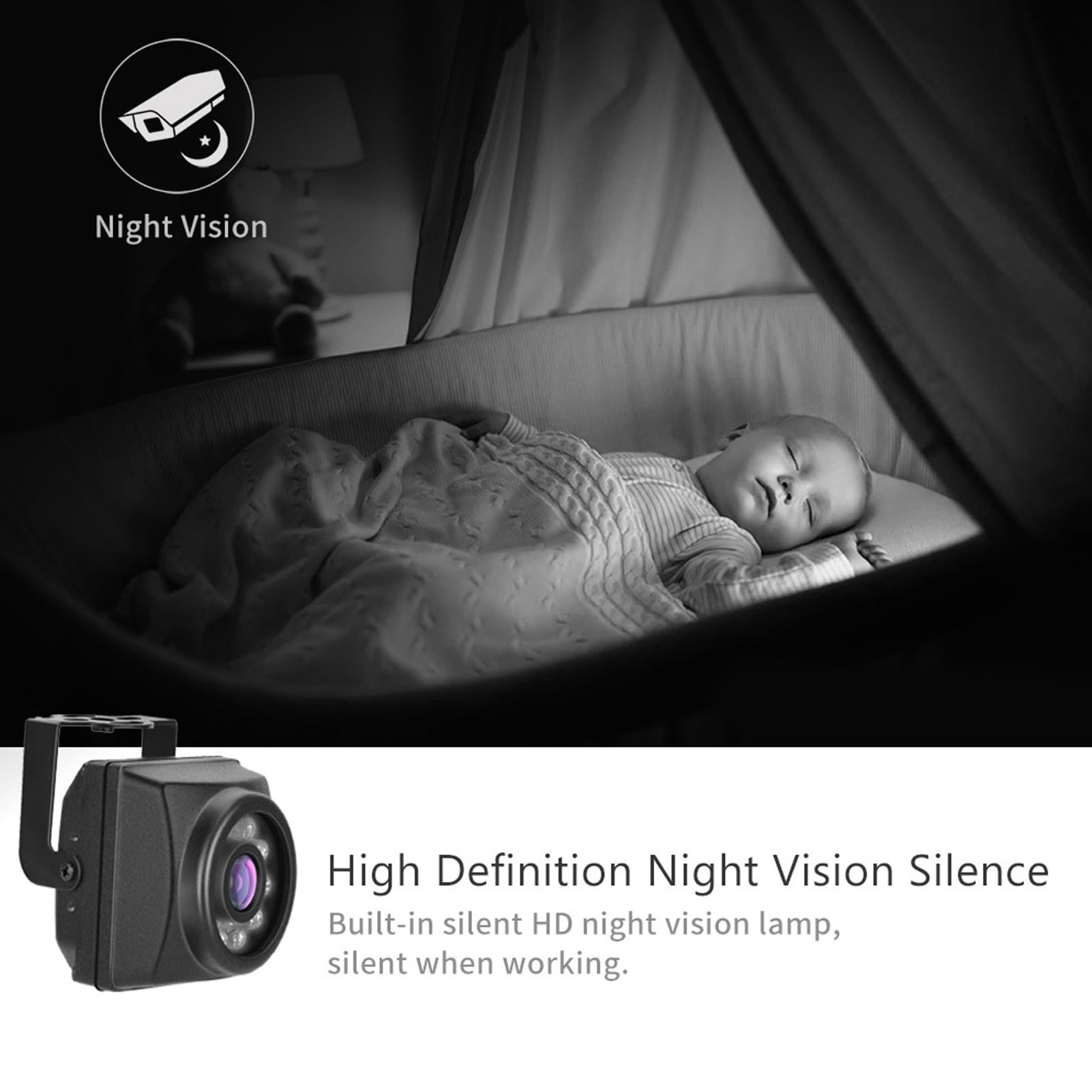 IR Lichter für Nachtsicht, 90 Grad Weitwinkel IR Strahler mit 10 LEDs, 8 MP CMOS Bildsensor und 3,6 mm Objektiv, IR Flutlicht für Überwachungskameras