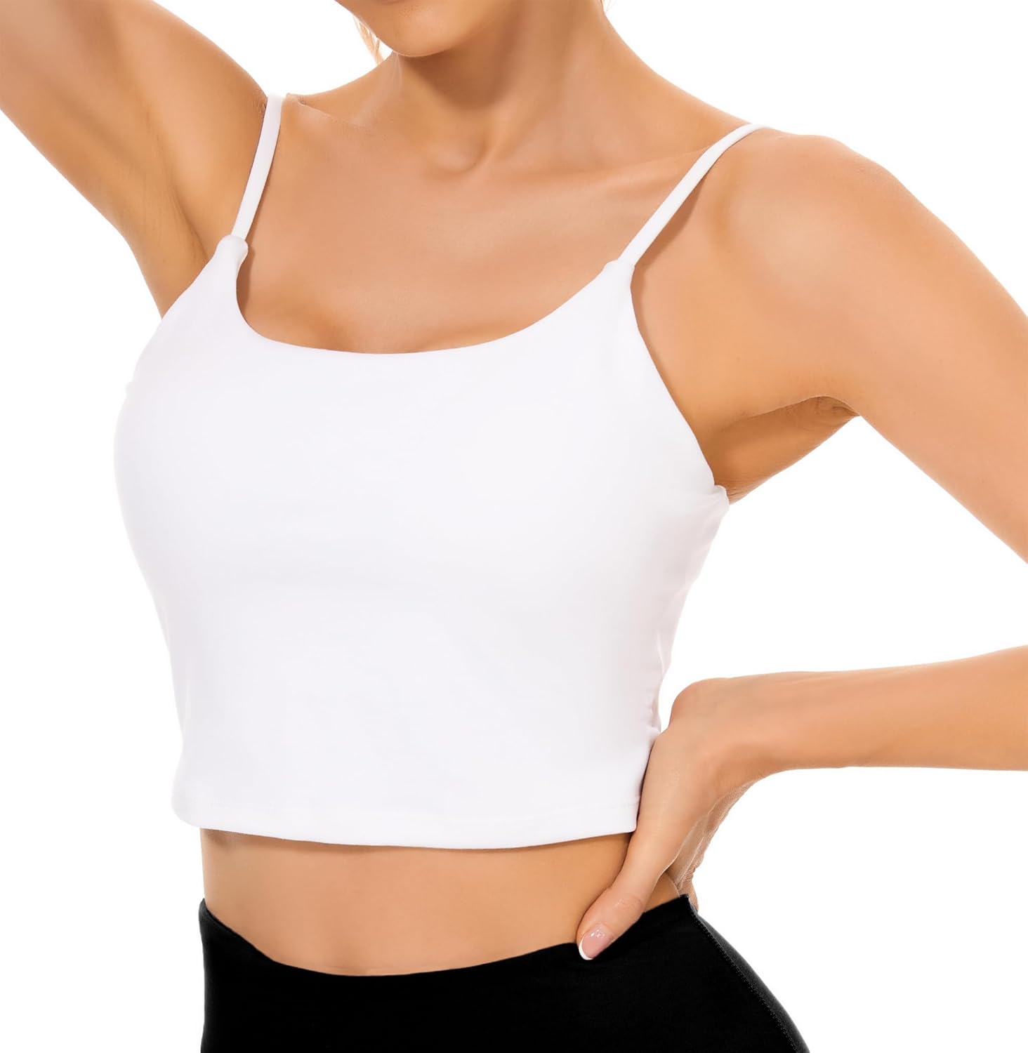 Tandisk Womens Longline Sports Bra Workout Padded Crop Tank Yoga Running Top - Image 4