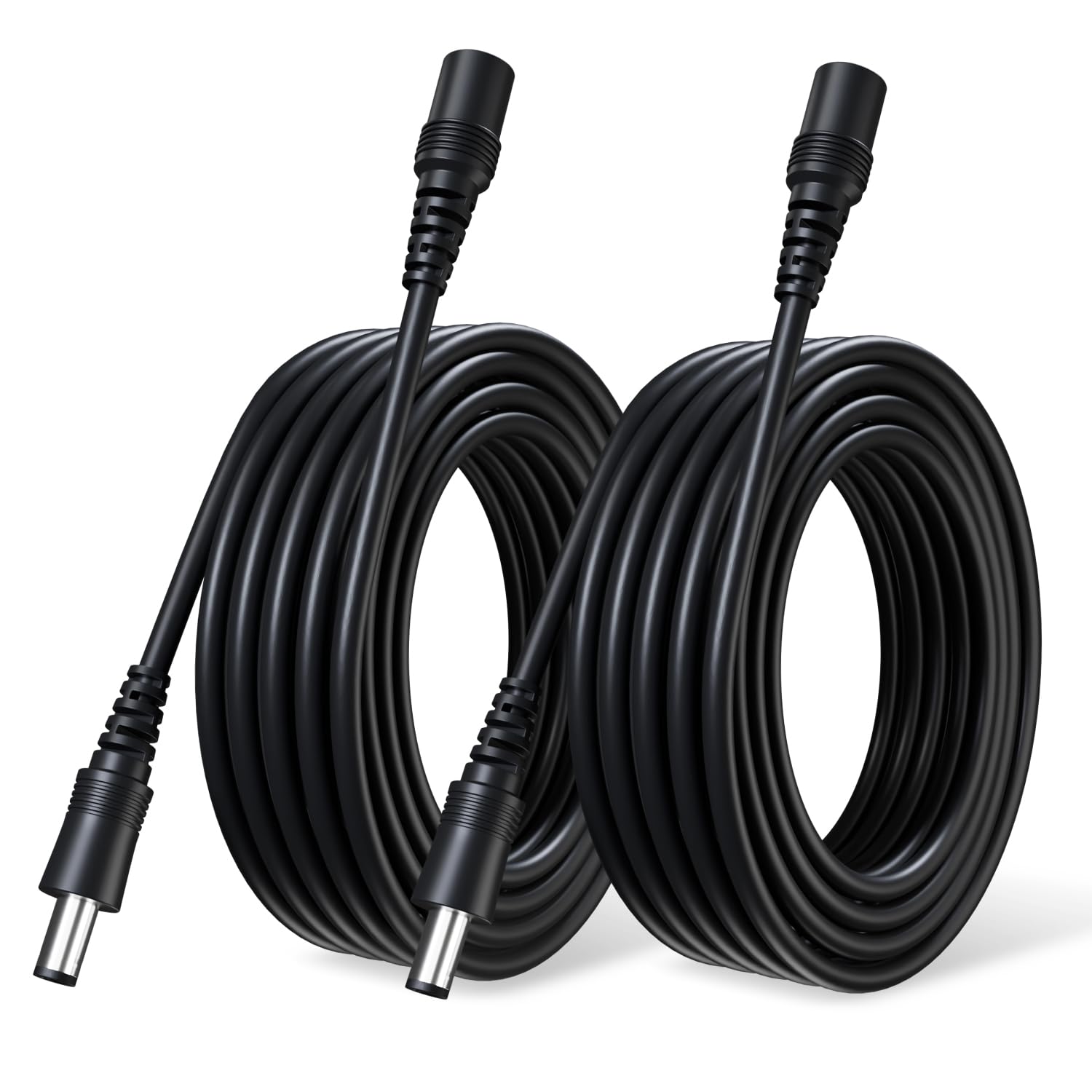 Pure Copper DC Extension Cable 2 Pack 33FT/10M Universal 5.5mm x 2.1mm Female to Male Plug 12V Cord for Security Camera CCTV IP