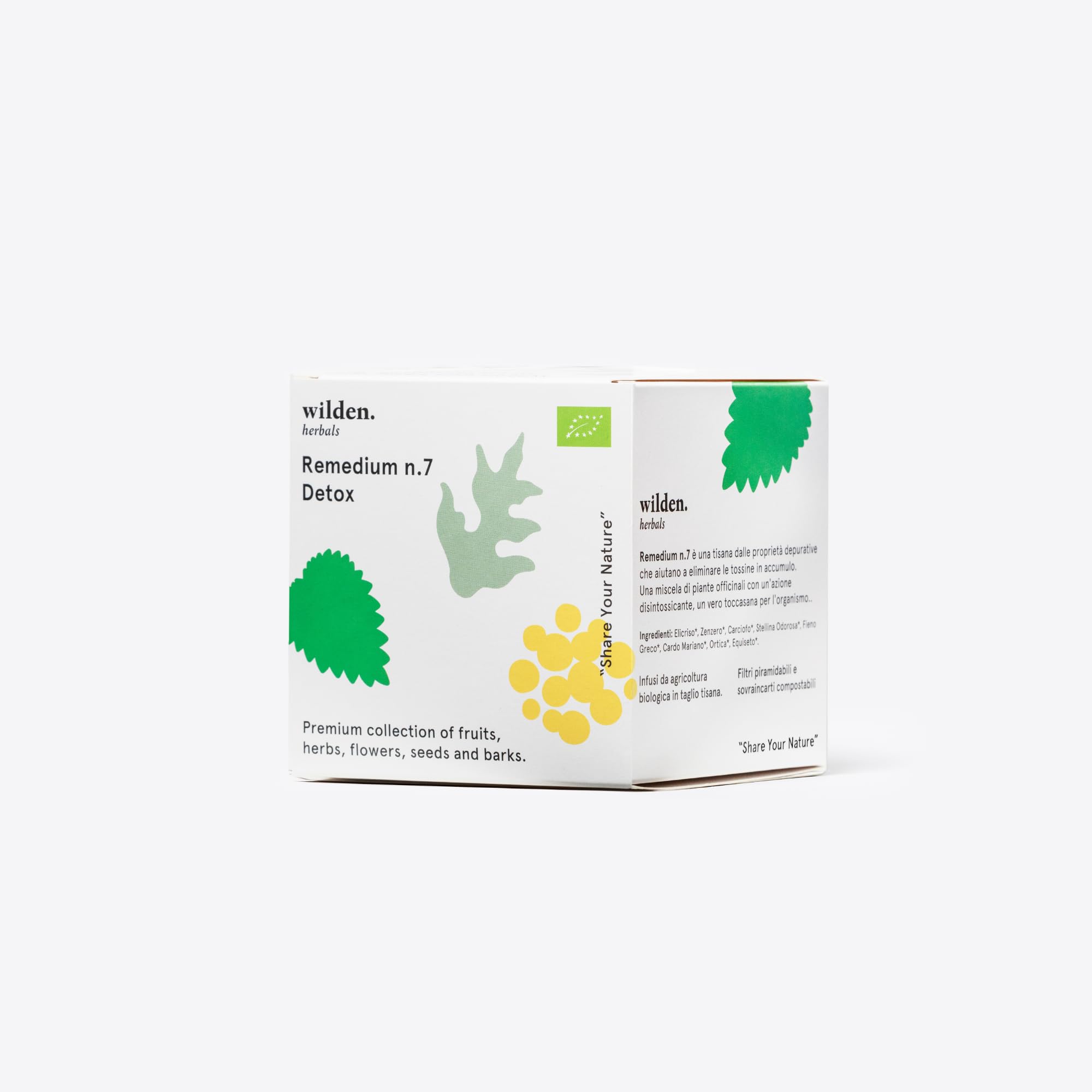 Wilden Herbals Remedium n.7 Detox - Té de Hierbas Depurativo - Mezcla de Hierbas Detoxificantes para Eliminar el Exceso de Toxinas - 10 Bolsitas