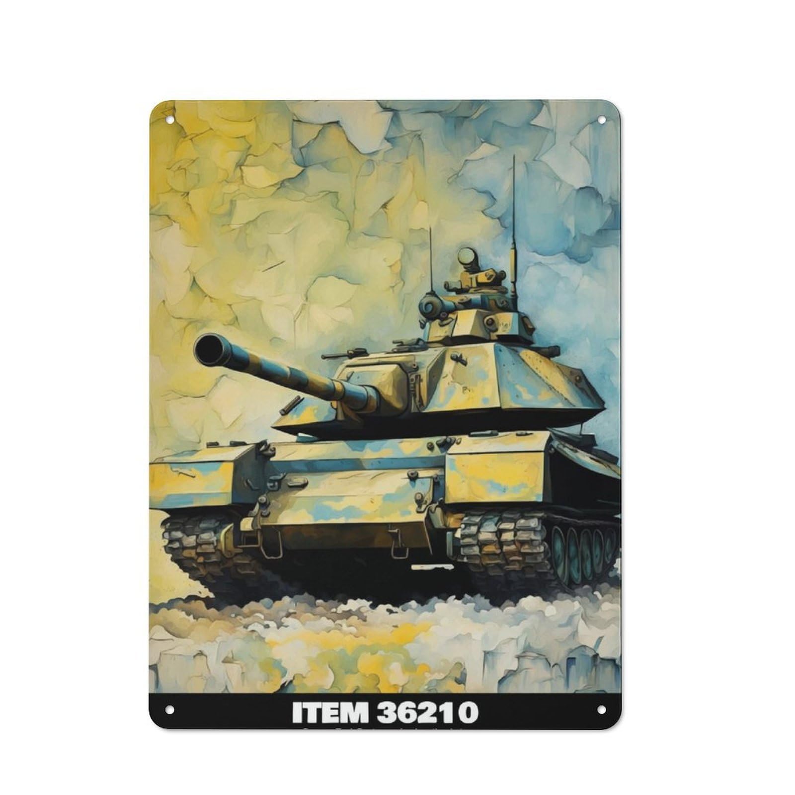 Tank Leopard Metal Wall Sign 40x30cm, Vintage Home Bar Decor for Pub, Home Bar, Shed Or Man Cave