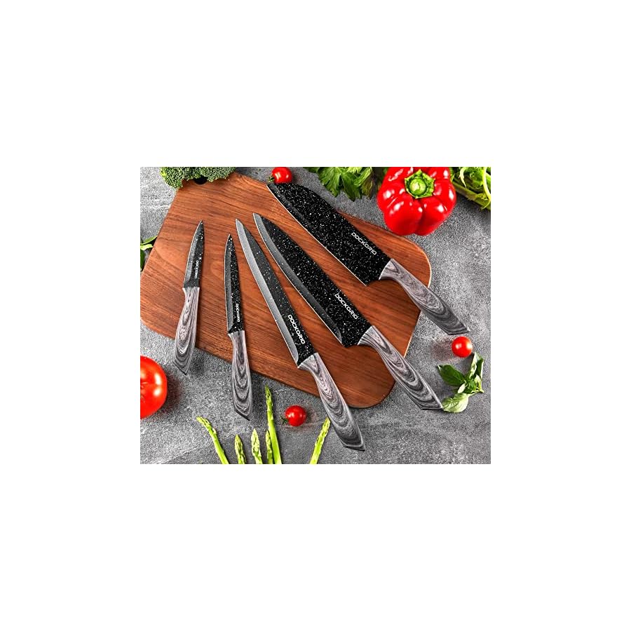 Dockorio-Kitchen-Knife-Set-with-Block-19-PCS-High-Carbon-Stainless-Steel-Sharp-Kitchen-Knife-Set-includes-Serrated-Steak-Knives-Set-Chef-Knives-Bread-Knife-Scissor-Sharpener-all-in-one-Knife-Set Dockorio all in one Kitchen Knife Set with Block, 19 PCS High Carbon Stainless Steel Sharp Serrated Steak Knives Set, Chef Knives, Bread Knife, Scissor, Sharpener,