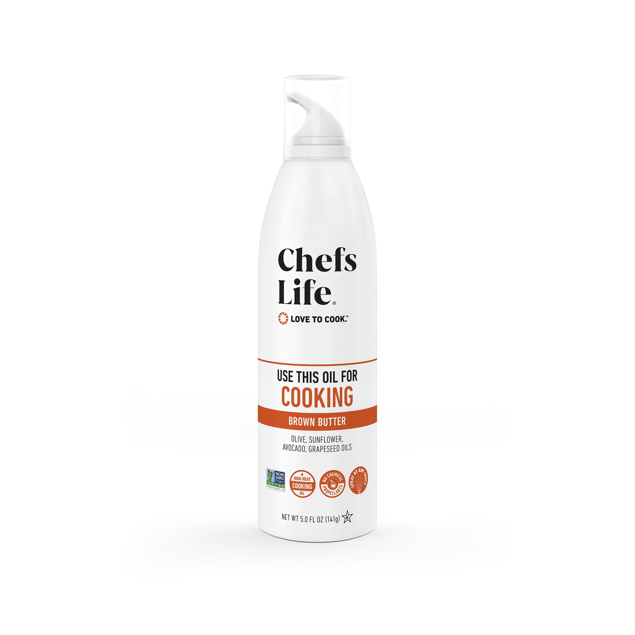 Chefs Life Brown Butter Cooking Spray - Cooking Oil Spray, Non Stick Olive Oil Spray with Avocado Oil and Grapeseed Oil for Cooking, Nonstick Baking Sprayer - 5 Fl Oz Spray Bottle