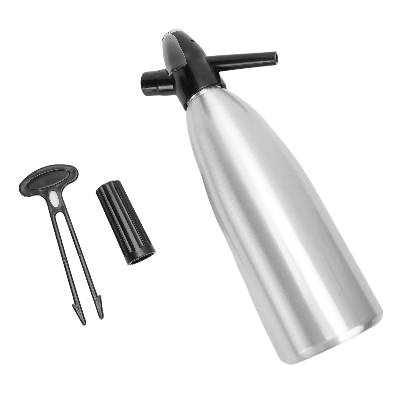 Aramox Sparkling Water Maker, Aluminum Portable Soda Maker 1L Siphon for Home Bar Outdoor Use DIY Cocktails with Camping Picnic Refreshing Beverages