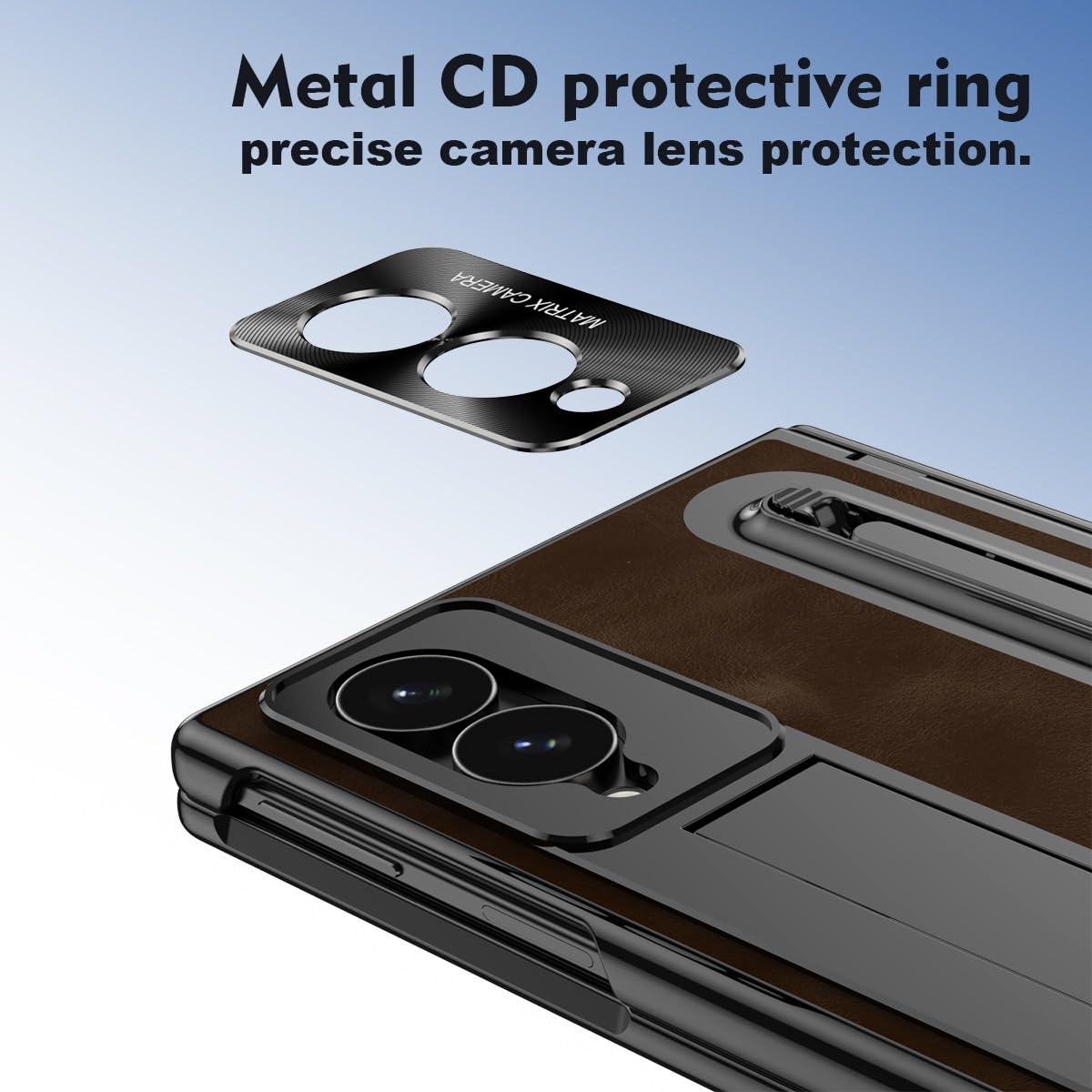 Compatibile con Samsung Galaxy Z Fold 8 Wide Case W Pen Holder & Stylus Custodia protettiva per telefono Caffè