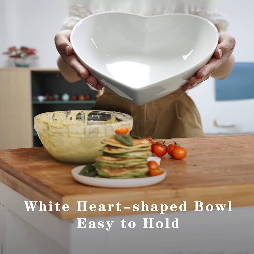  ハート型ボウル Amazon.co.jp: Keponbee 大きなハート型ボウル 2個 磁器ホワイト