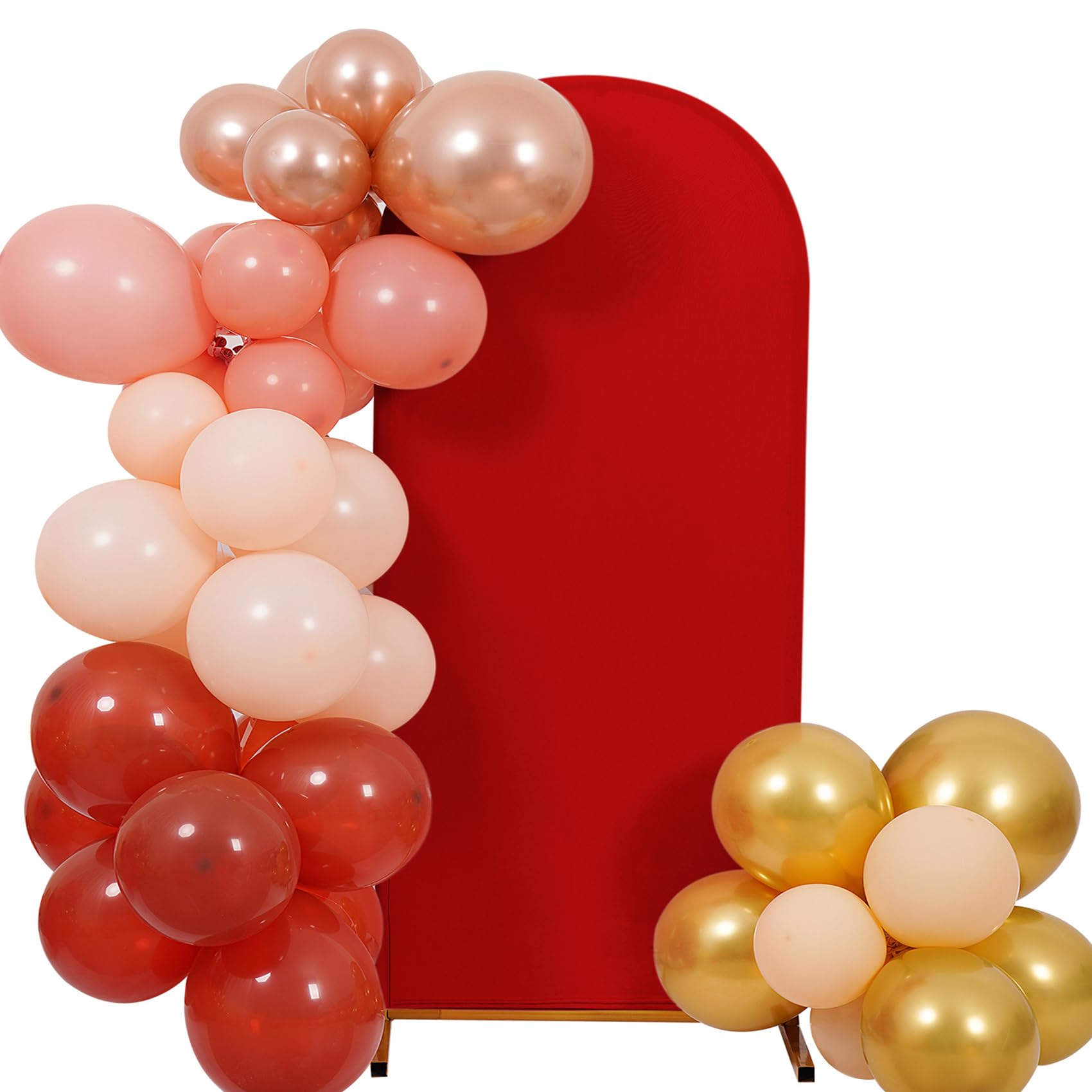 Peomeise 6.6FT Christmas Wedding Arch Cover，Red Arch Backdrop Cover Stretchy Spandex Backdrop Stand Covers for Birthday Party Ceremony Banquet Decor(