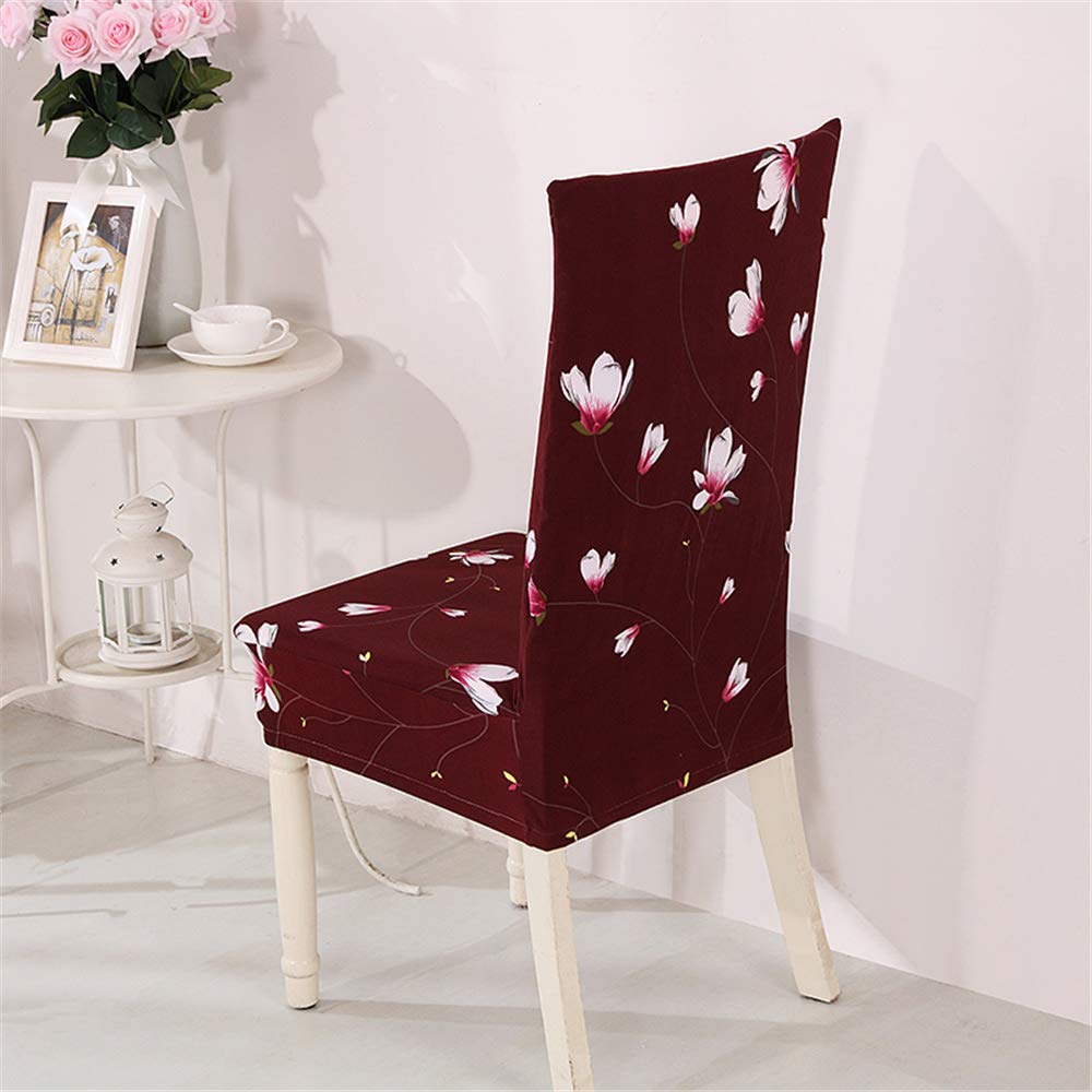 Coprisedie Elasticizzati Con Stampa Fiore - Set 6 Pezzi Per Sala Pranzo, Hotel E Feste - Foto 4