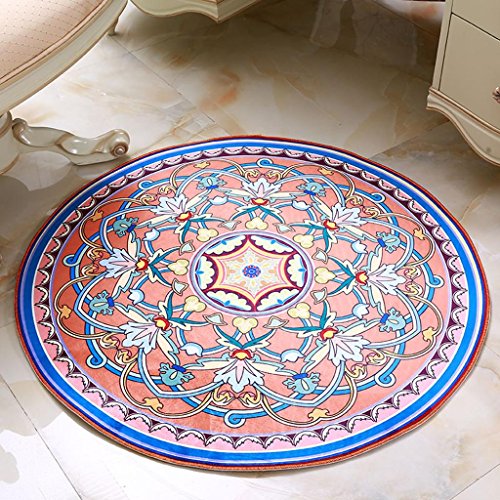 DYI European Round Simple Carpet, Living Room Bedroom Coffee Table Mat, diameter 60cm