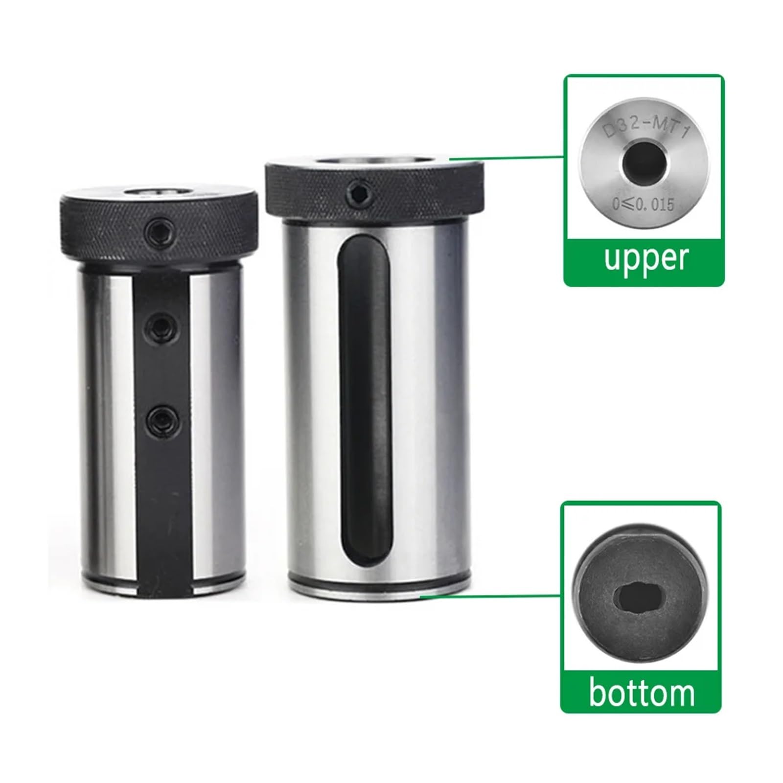 Adaptador de enchufe para torno y fresadora CNC Herramienta de torno CNC de manga reductora de diámetro D20/25/30/40 for perforación en U, guía de agujero interior Variable(D32-MT3)