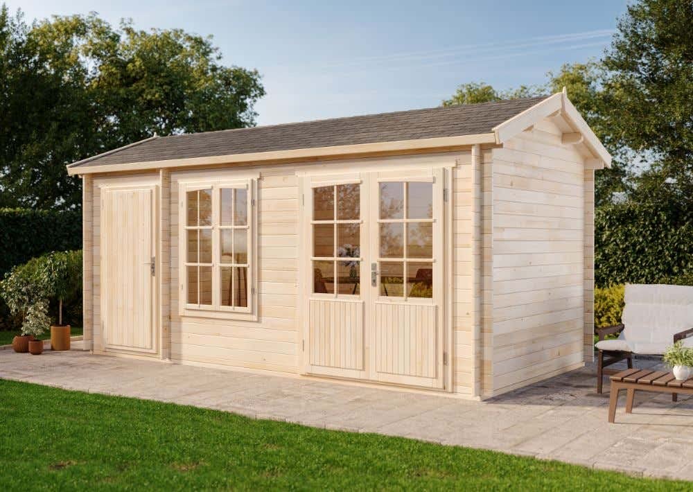 Alpholz Gartenhaus Bolton-28 XL aus Massivholz