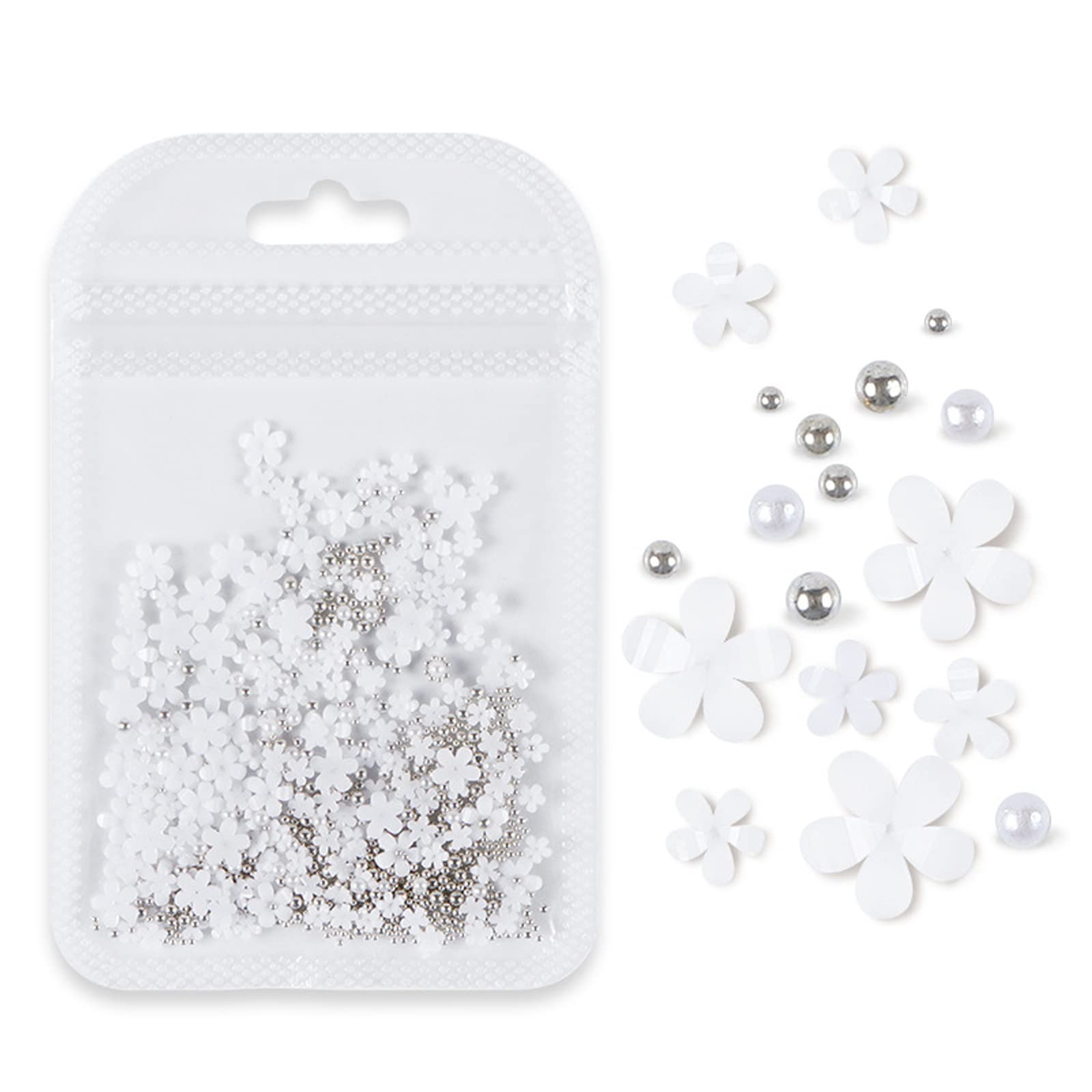 3D Acrylic Colorful Flower Art Decals For Rhinestone With Beads For Women Girls Decorations