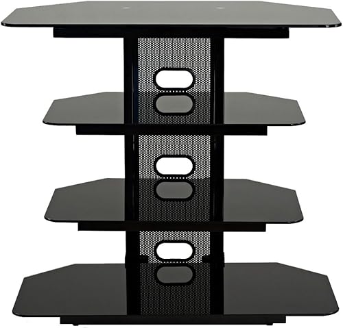 TransDeco Soporte esquinero para audio y video, TV de 35", color negro