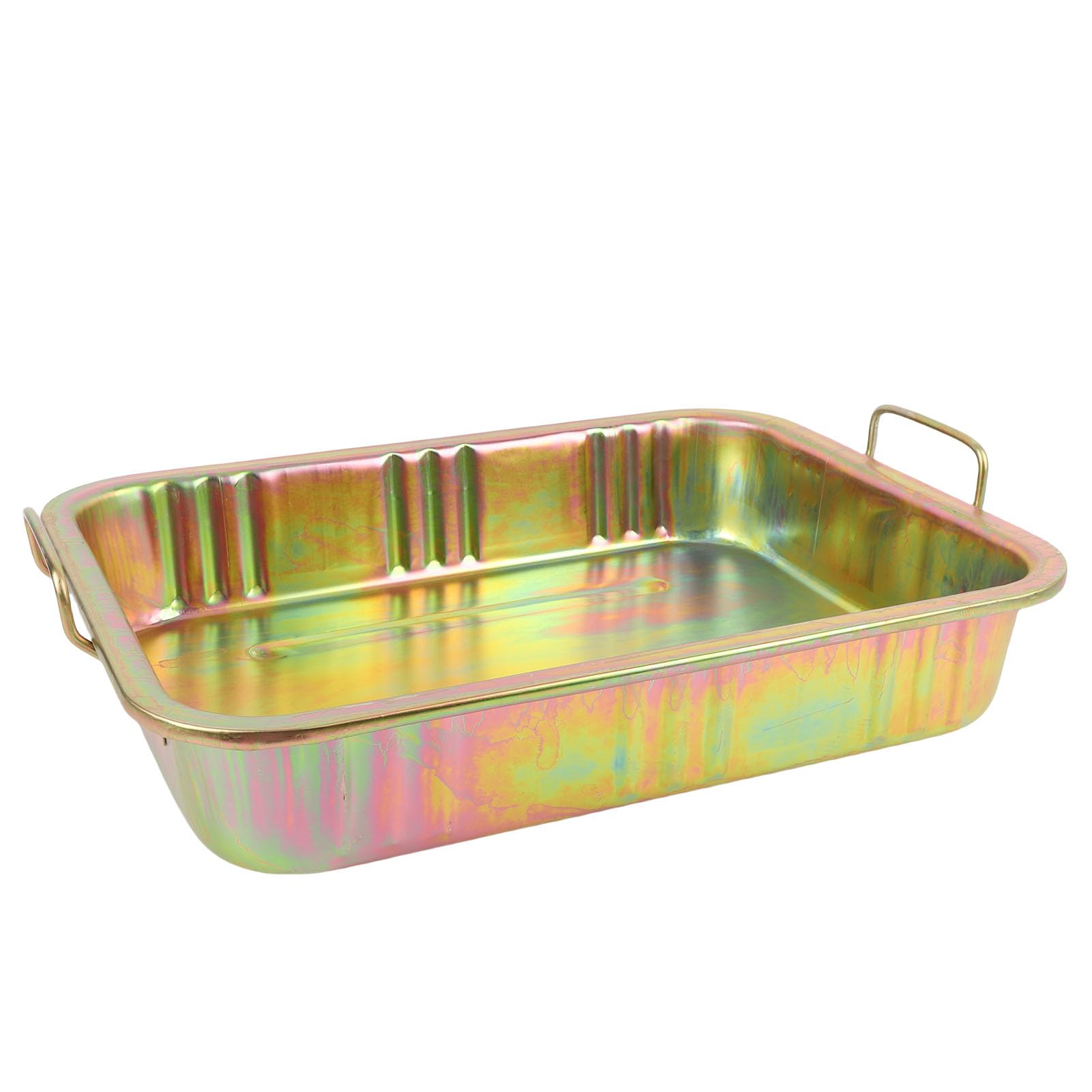 Bandeja de goteo de aceite de 13 litros 48,5 x 37,5 x 9 cm Bandeja de drenaje de aceite de hierro galvanizado y recipiente de recogida de líquidos Depósito anticorrosivo a prueba