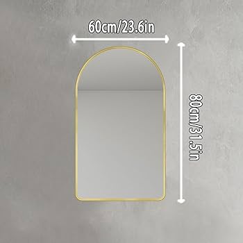 Amazon.co.jp: アーチ型壁鏡 バスルーム用 ゴールドミラー 24インチ X