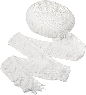 10 Yards 2-3/8" White Fringe Trim Tassel, Beadthoven Long Fringe Trim Tassel Ribbon Sewing Lace Ribbon for Clothing Latin Wedding Dress Cushions Pillow Curtain Accessory Home Decor DIY