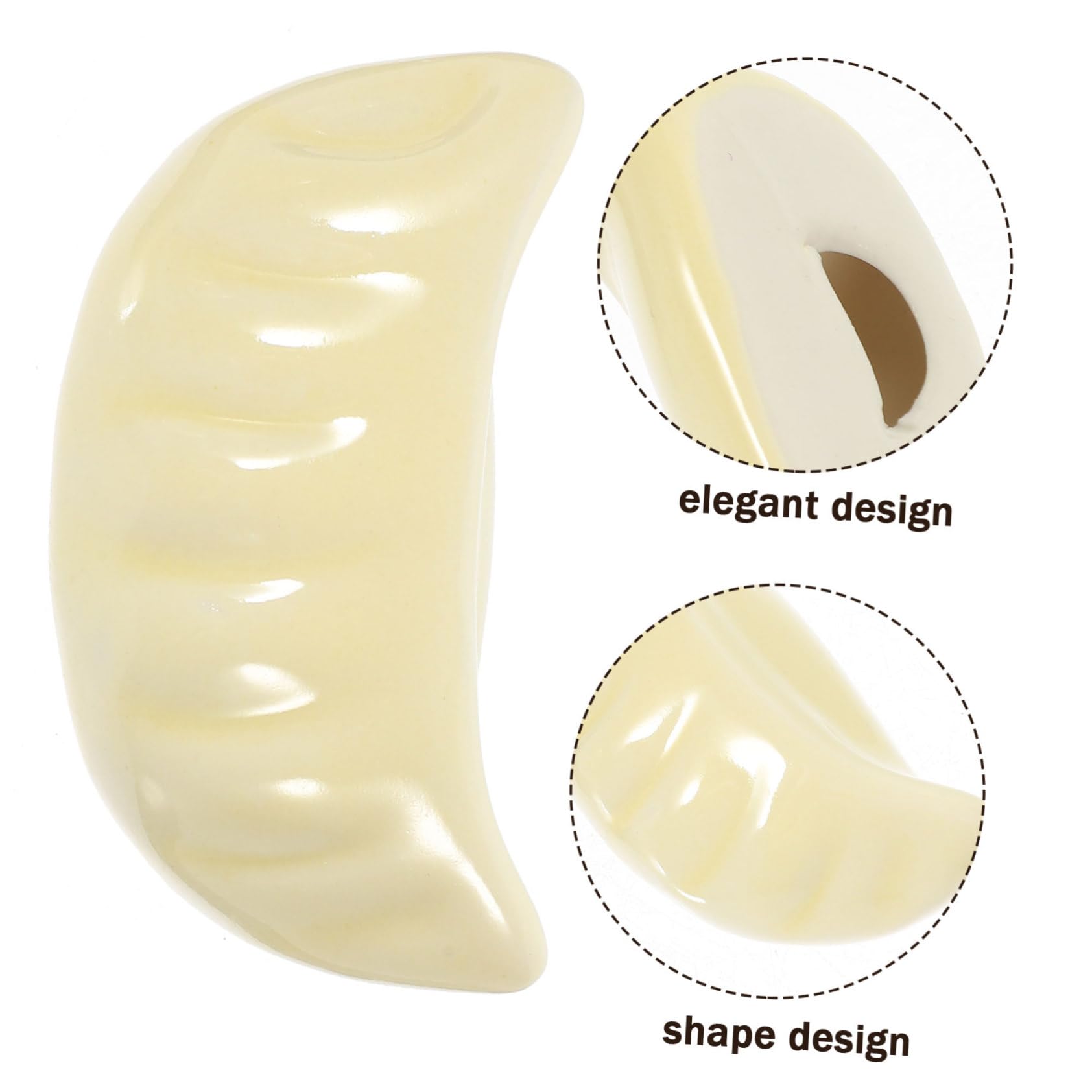 Repose-Baguettes, Supports pour Baguettes de Restaurant, Lot de 4, Beige, en céramique en Forme de Ravioli, 4,7 x 2,5 x 2,0 cm