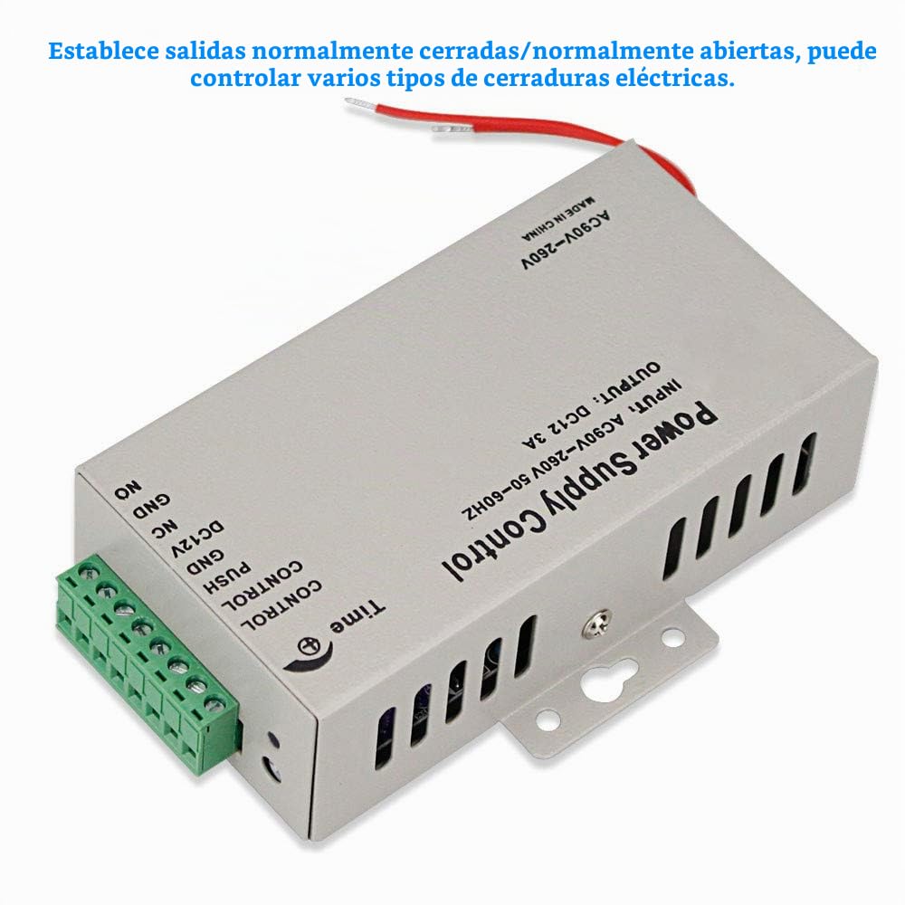 FST Kit de Sistema de Control de Acceso Impermeable al Aire Libre Teclado RFID Metal + Fuente de Alimentación DC12V + Tarjetas de Llave EM4100 de 15 Piezas (Sin Cerradura)