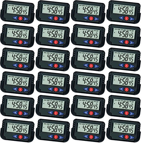 Pappi Bos Kids Car Dashboard Office Desk Alarm Table Clock with Stopwatch & Flexible Stand Birthday Party Gifts for children (Pack of 24)