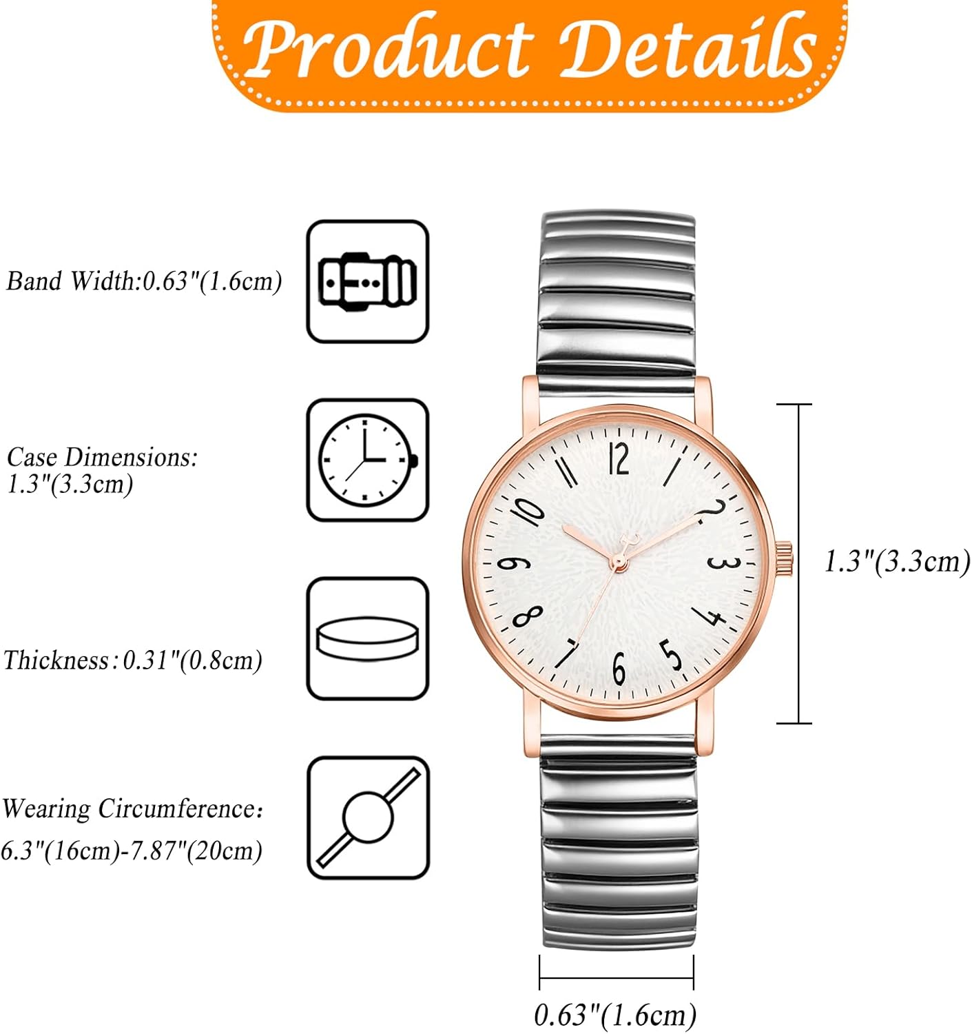 Avaner Women's Stretch Band Watches: Ladies Colorful Elastic Strap Easy Reader Analog Quartz Bangle Wrist Watch - Image 6