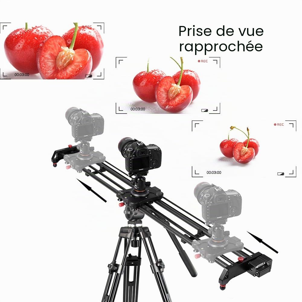 GVM 120cm Curseur de Caméra Motorisé, Curseur Rial de Photographie Vidéo en Orbite avec intervalle de Temps, Suivi de la Mise au Point, Suivi et Enregistrement Panoramique pour la Photographie Vidéo