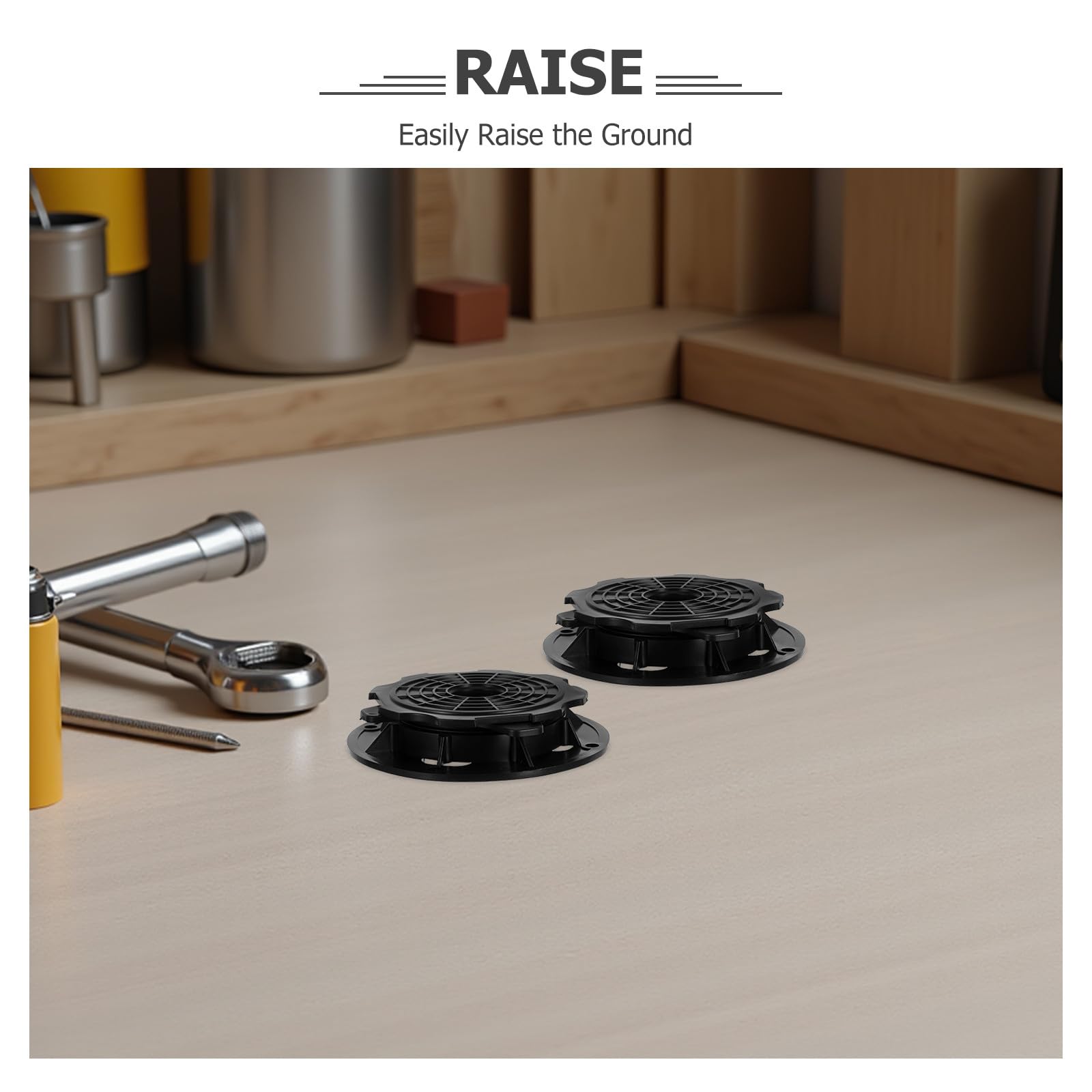 Sosoport 4 Soportes Ajustables para Terraza Exterior Pedestal de Plástico Resistente para Nivelar y Elevar Suelo de 22-40 MM Soporte para Tarimas y Adoquines Drenaje y Durabilidad UV