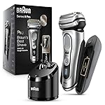 Braun Electric Razor for Men, Waterproof Foil Shaver, Series 9 Pro 9477cc, Wet & Dry Shave, with Portable Charging Case, ProLift Beard Trimmer, 5-in-1 Cleaning & Charging SmartCare Center, Silver