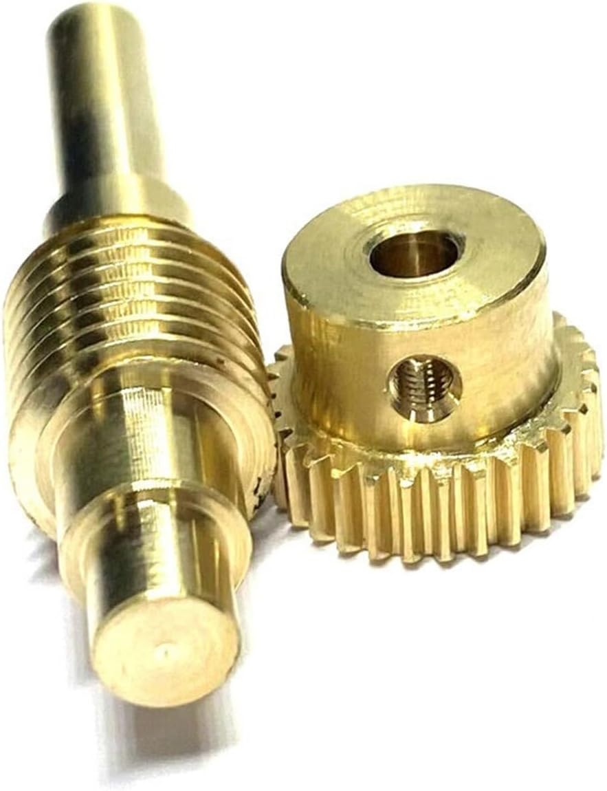 Miter Transmission 1pcs Worm Gear Reducer 0.5 Module Gimbal Gearbox 1:20 30 40 50 60 70 80 100 Turbine Copper Bearing Reducer Pinion Mechanical Gear (Size : 1 Ratio 30-4mm)
