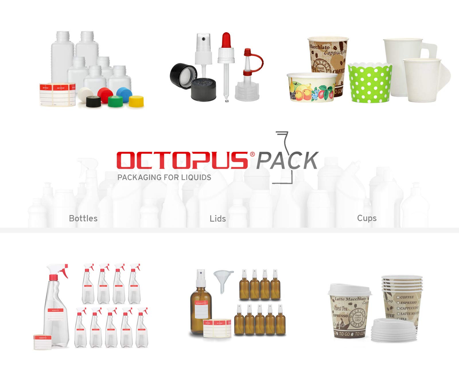 Octopus 10 x 100 ml LDPE Plastikflasche Quetschflasche Laborflasche Garnierflasche Kunststoffflasche Spritzflasche mit Dosierspitze bzw. Tropfverschluss für Küche, Labor oder Hobby