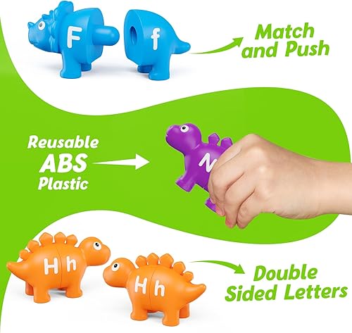 Miniatura 6 de Aizweb Juguetes de aprendizaje del alfabeto, juego de letras a juego de clasificación de colores de dinosaurios para niños pequeños, actividades de